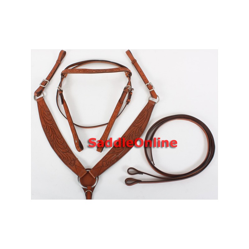 New Trail Headstall Reins Heavy Breast Collar Horse