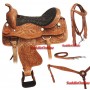 Hand Carved Western Leather Trail Saddle Tack 15 18
