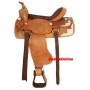 Tan Western Tooled Trail Leather Horse Saddle 15