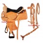 Western Pleaseure Leather Horse Saddle Tack 16 17