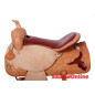 Western Horse Saddle Red Seat Texas Long Horn 16 17