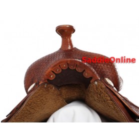 Brown Western Trail Show Horse Saddle Tack 17 18