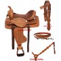 Brown Western Leather Trail Saddle Package 18