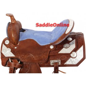 Western Show Tooled Leather Horse Saddle 16