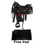 Synthetic Black Texas Star Show Horse Saddle Tack Pad 15-18