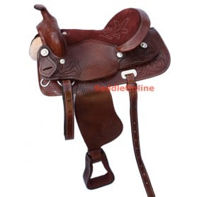Western Leather Horse Pleasure Trail Saddle Tack 16 18