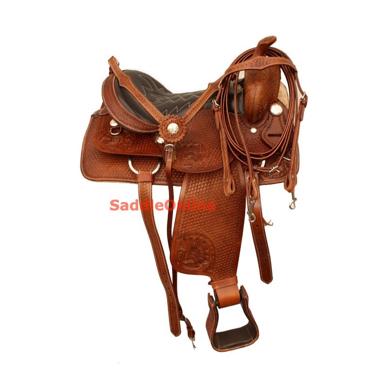 Premium Western Trail Horse QH Saddle 15 18