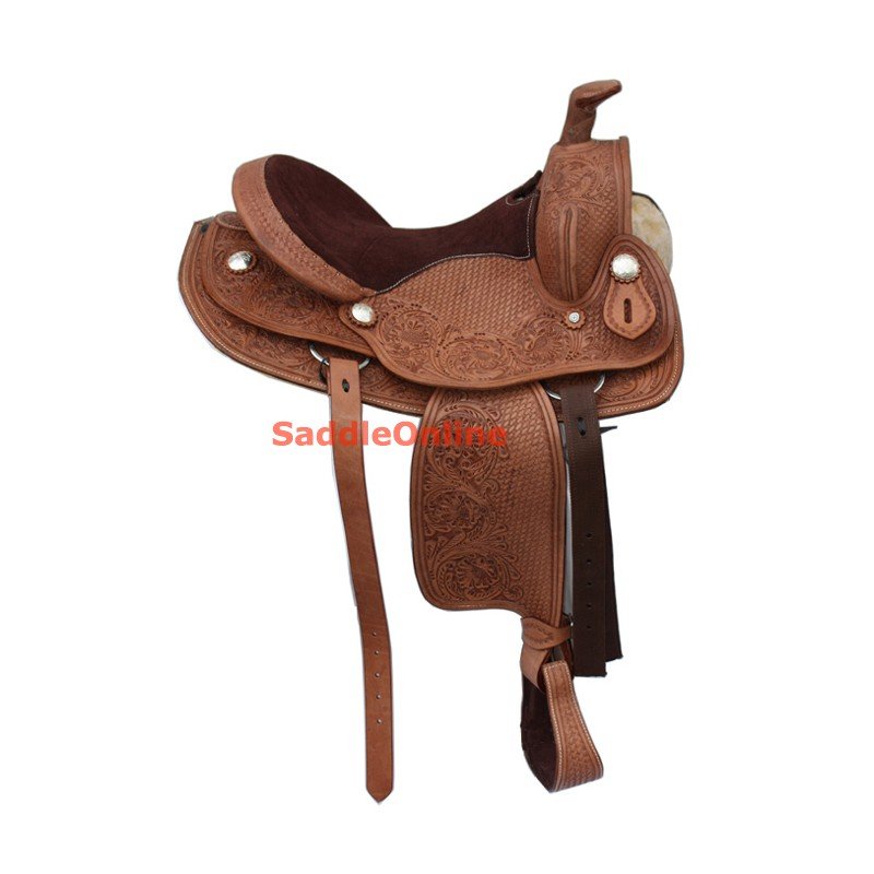 15 Leather Western Draft Horse Tooled Saddle