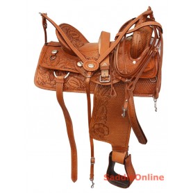 17 Leather Seat Ranch Work Leather Saddle Tack