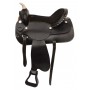 Black Western Trail Rawhide Horn Leather Saddle 16