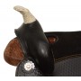 Black Western Trail Rawhide Horn Leather Saddle 16