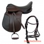 English Leather Dressage Saddle Bridle Leather Set 18-19