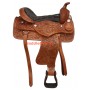 Hand Carved Western Slick Leather Seat Saddle 17