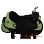 Ostrich Print Green Synthetic Kids Pony Saddle 10-13