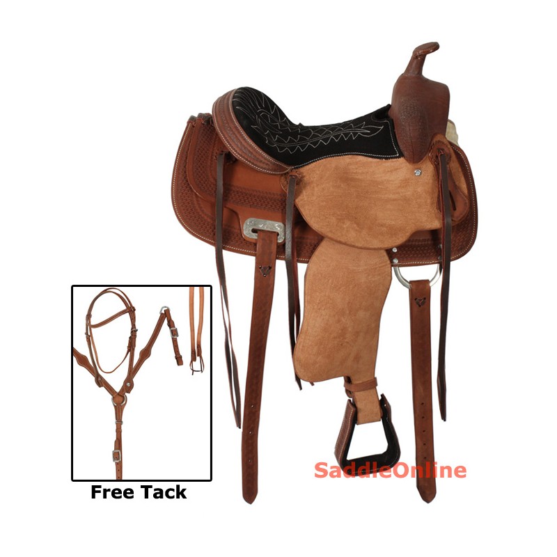Rough Out Western Barrel Racing Horse Saddle 13