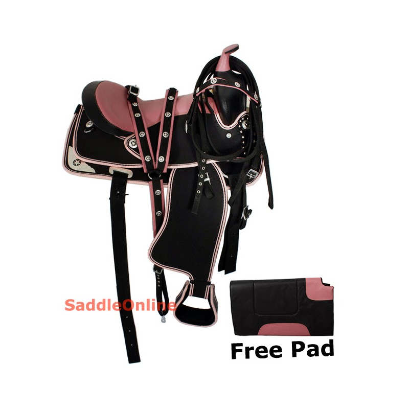 Youth Pony Pink Western Synthetic Saddle Tack Pad 12-13