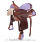 15  16 Leather Barrel Racing Purple Ostrich Seat Saddle