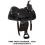 Hand Carved Black Western Premium Leather Horse Saddle 17