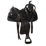 Hand Carved Black Western Premium Leather Horse Saddle 17