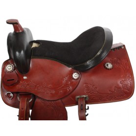 Western Leather Tooled Horse Pleasure Saddle 15