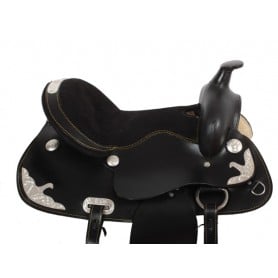 Western Black Leather Show Saddle Tack 15 16 17