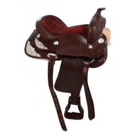 Brown Western Leather Show Saddle 16