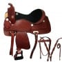 Hand Tooled Leather Western Pleasure Trail Saddle 16 17