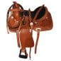 Hand Tooled Leather Western Pleasure Trail Saddle 16