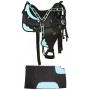 Premium Black Blue Synthetic Horse Saddle With  Tack 16-17