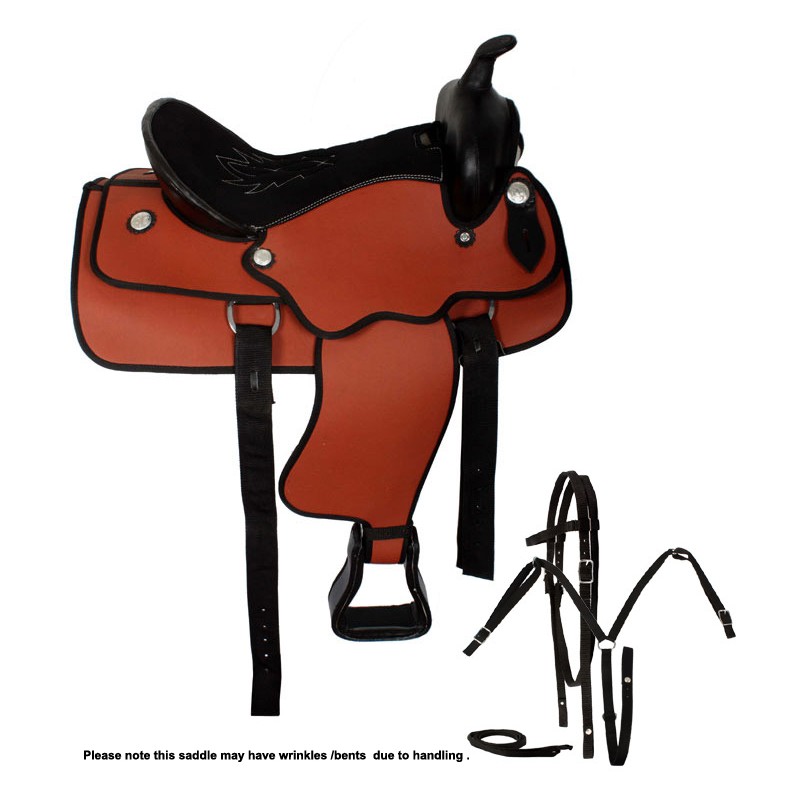 New 17 Synthetic Western Trail Horse Saddle Tack