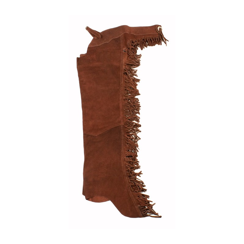 Brown Leather Western Show Fringe Suede Chaps M L