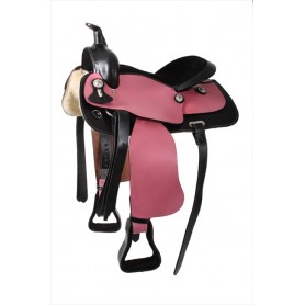 Pink Black Western Pleasure Trail Horse Saddle 15
