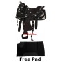 Synthetic Black Texas Star Show Horse Saddle Tack Pad 15 18