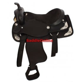 Synthetic Black Texas Star Show Horse Saddle Tack Pad 15 18