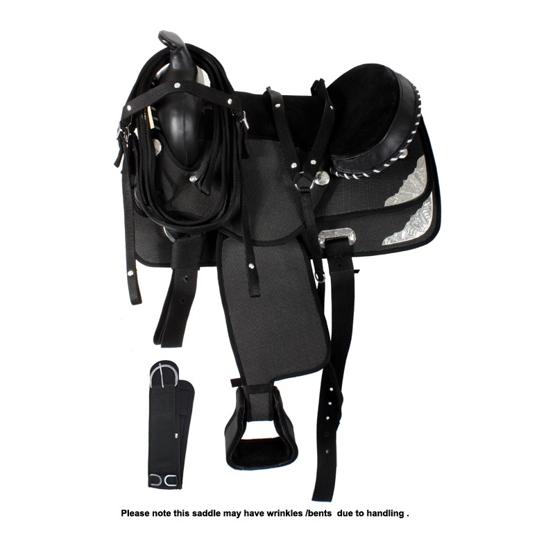 15-17 Black Synthetic Western Trail Horse Saddle Tack Girth
