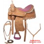 Pink Ostrich Barrel Racing Leather Saddle Tack 16