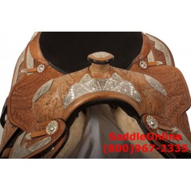 Custom Hand Carved Western Leather Show Saddle Tack 16