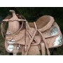 Beautifully Hand Carved Premium saddle w silver