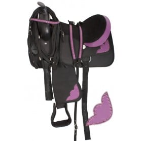 Western Pleasure Trail Purple Synthetic Saddle 15-17