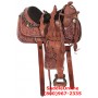 Western Blue Filigree Trail Horse Leather Saddle 16