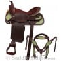 Ready To Ride Western Pleasure Green Ostrich Saddle 16