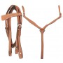 Brown Leather Headstall Reins Breast Plate Tack Set
