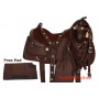 Brown Western Synthetic Trail Pleasure Horse Saddle 16 17