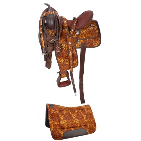 Western Pleasure Trail Work Leather Horse saddle 16 18