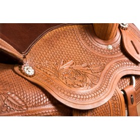 Western Leather Horse Pleasure Trail Saddle Tack 16
