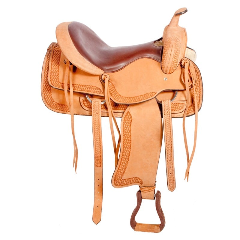 Tooled Western Pleasure Trail Horse Leather Saddle