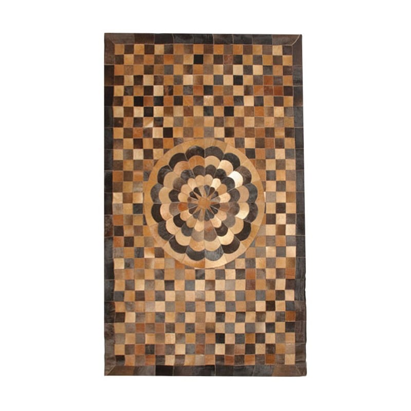 Brown 5X8 Cow skin leather Cowhide Rug Carpet
