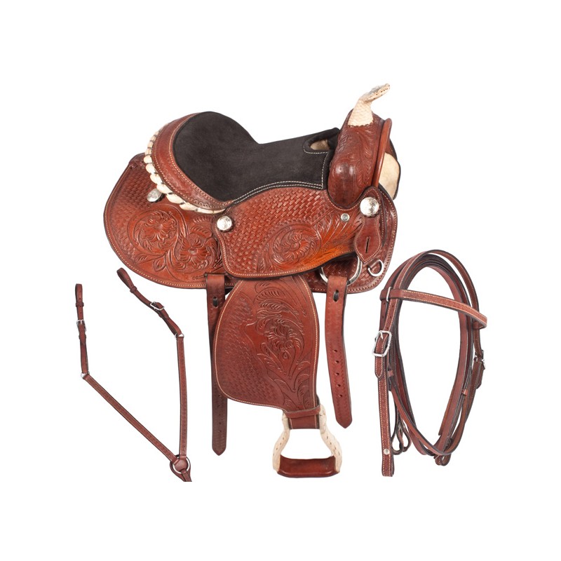 Kids Youth Pony Rough Out Barrel Racing Saddle 12
