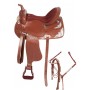 Blue Brown Western Leather Horse Show Saddle 15 16