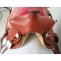Youth 13-14 Leather Saddle With Tack and Pink Seat